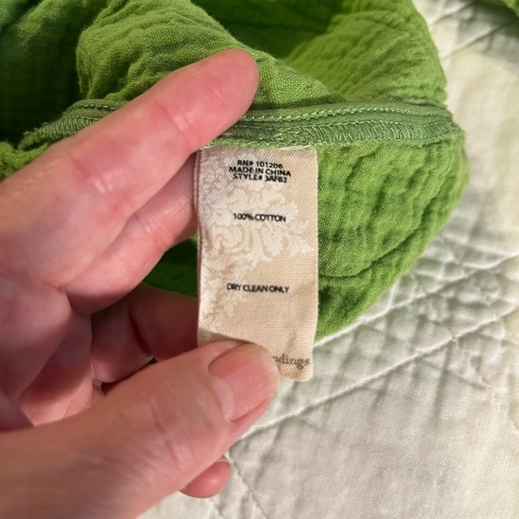 Soft Surroundings Santorini Green Gauze 100% Cotton Tunic Size Travel Casual PS - Picture 10 of 10